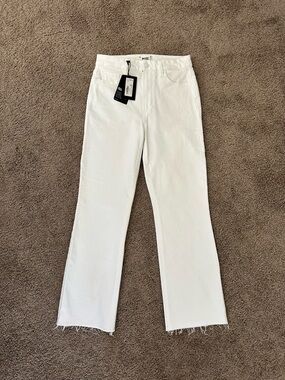 PAIGE White Courtney Jeans with Raw Hem